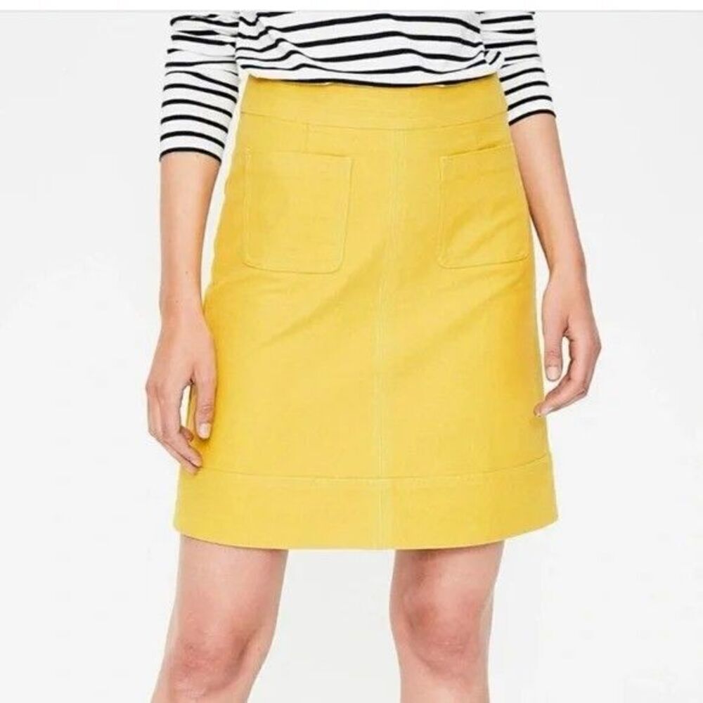 Boden A Line Mini Skirt Womens Size 12L Pocket Preppy Academia Workwear